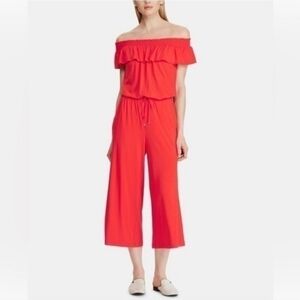 LAUREN RALPH LAUREN Off shoulder red jumpsuit M